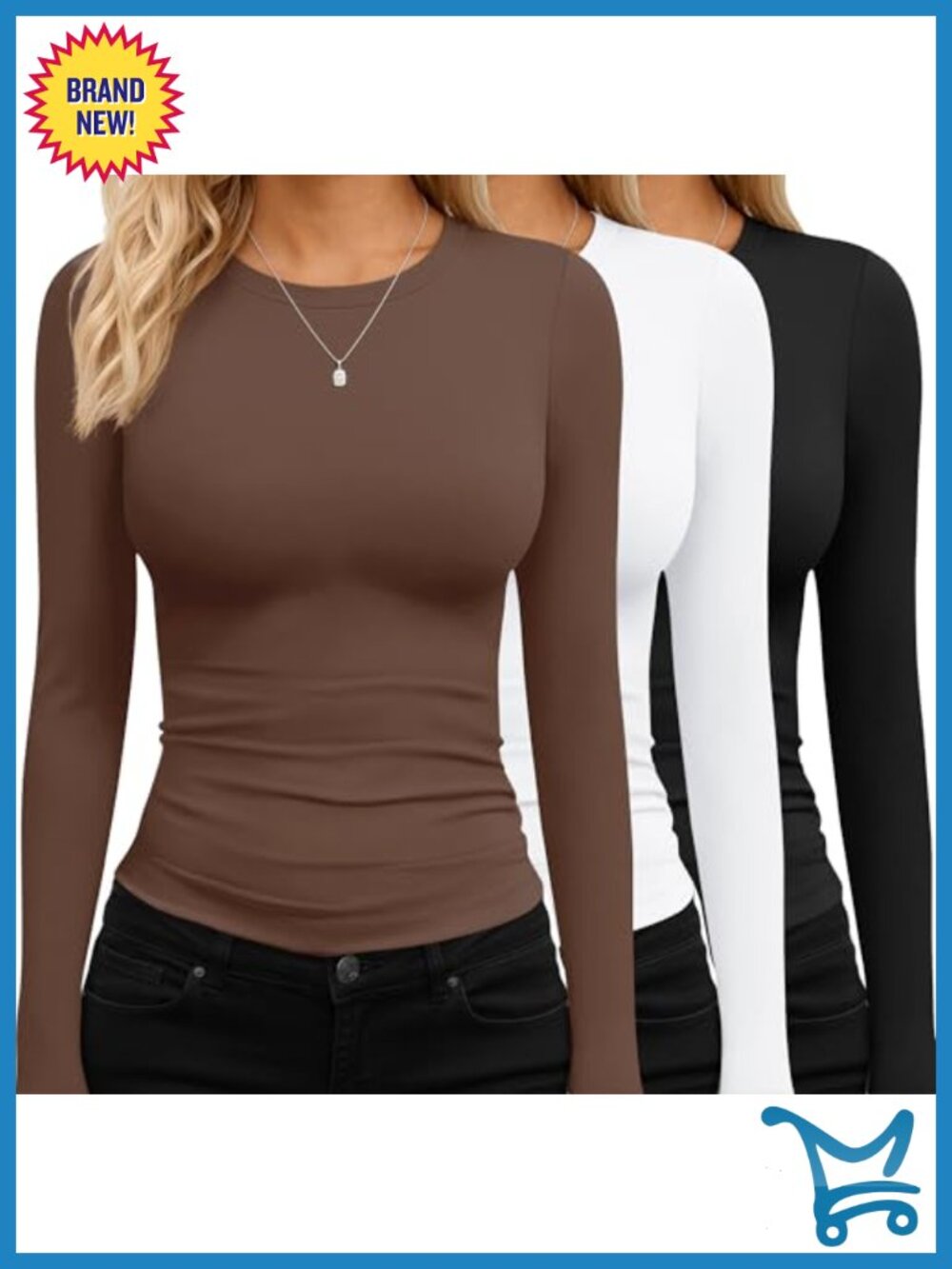 Womens Long Sleeve Crop Top Workout Shirt Slim Fit Crew Neck Stretch